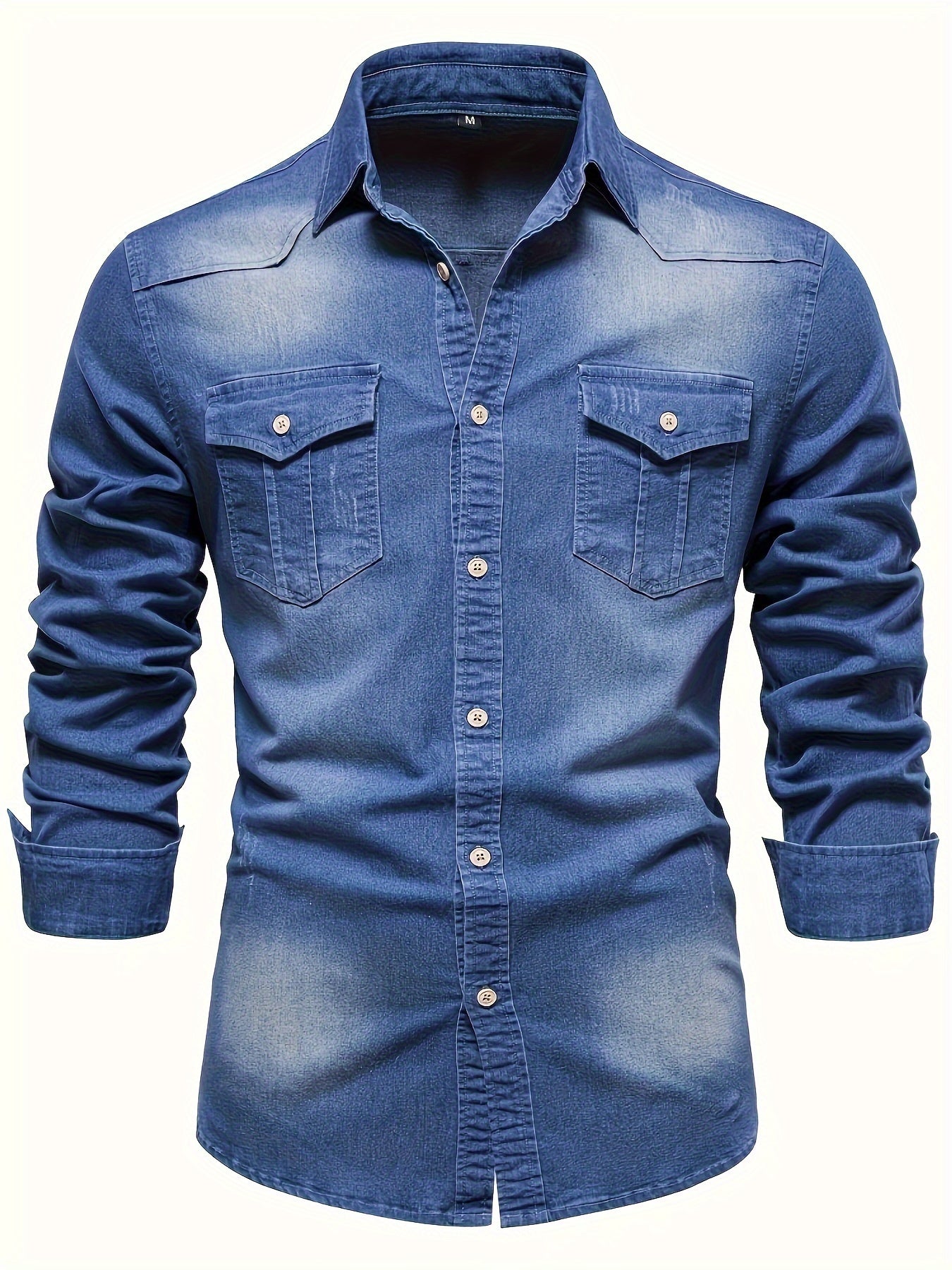 Herren Jeanshemd Slim Fit – Modisches Freizeit & Business Hemd mit Brusttaschen
