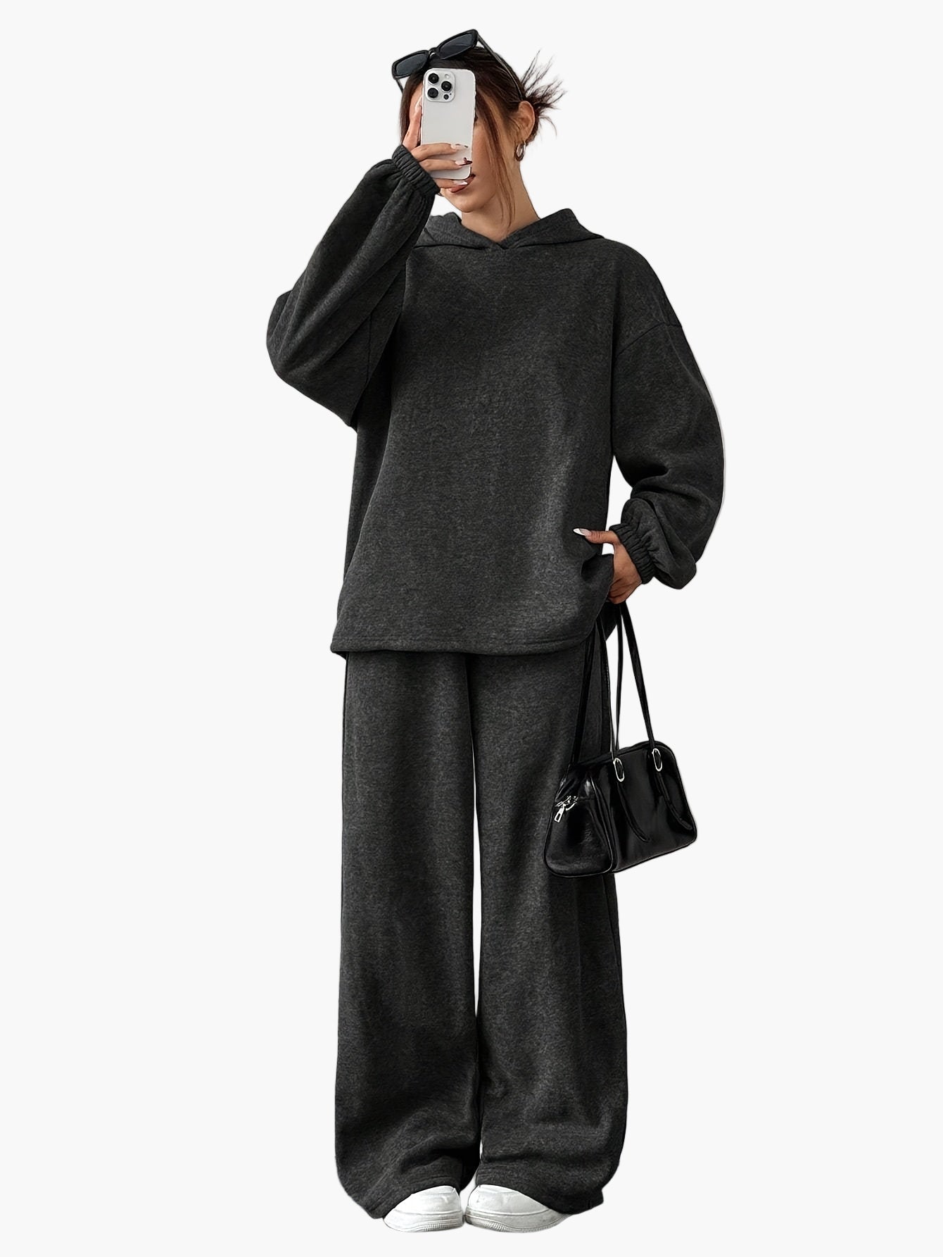 Damen Freizeit Trainingsanzug Set – Bequemer Hoodie und Weite Jogginghose für Alltag & Sport