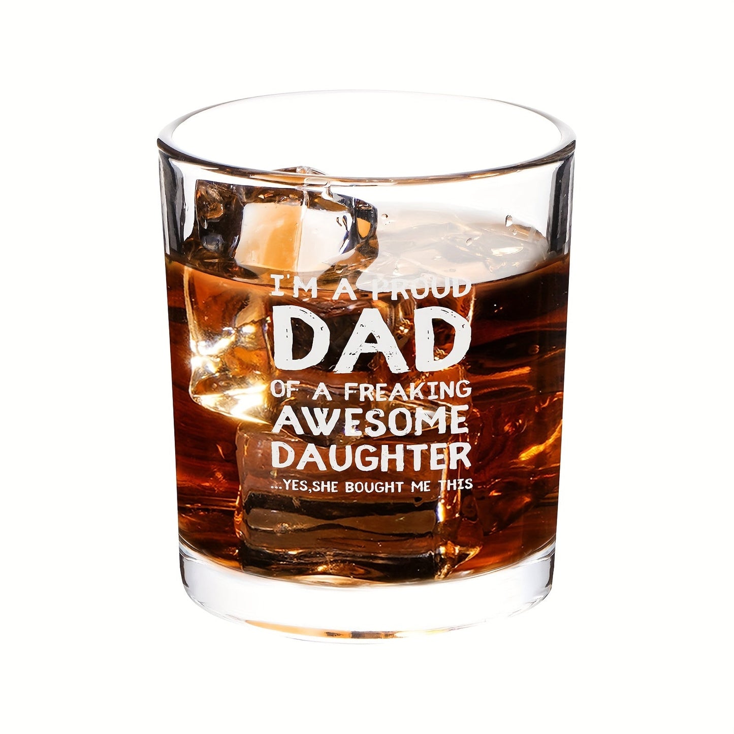 Vatertag Whiskyglas für Männer – Geschenk für stolze Väter von tollen Töchtern – Lustiges Bar- und Trinkglas
