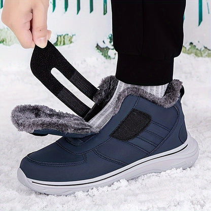 Unisex Winterstiefel mit Klettverschluss Fütterung Warm Schneestiefel Outdoor