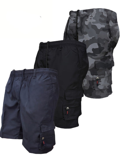 Herren Cargo Shorts 3er Pack – Bequeme Utility Bermudas mit Taschen für Alltag & Freizeit