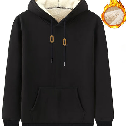 Hoodie mit Kapuze, gefüttert, Bauchtasche, Kordelzug