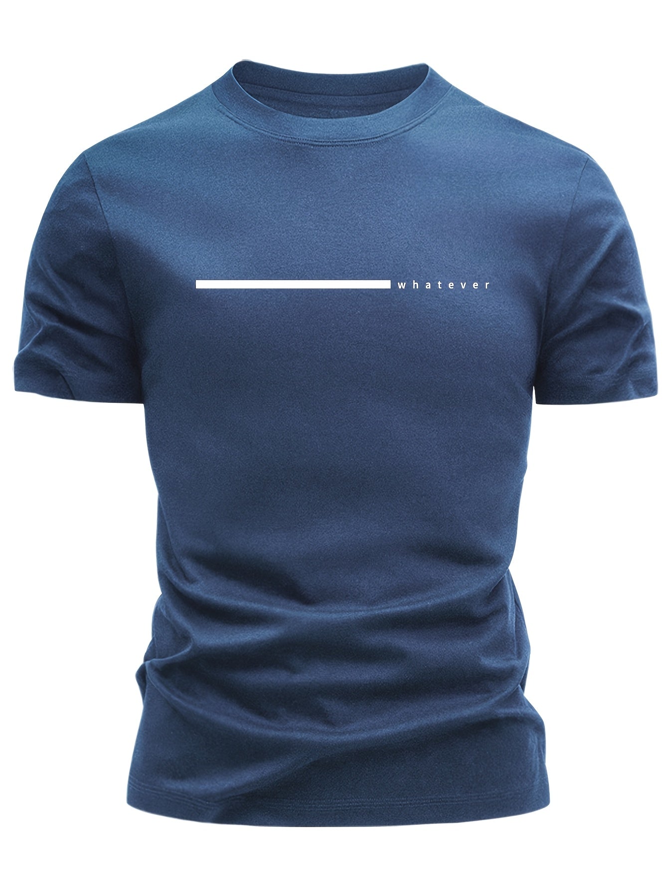 Herren T-Shirt Casual Streetwear mit Minimalistischem 'Whatever' Print – Modernes Basic für Freizeit & Alltag