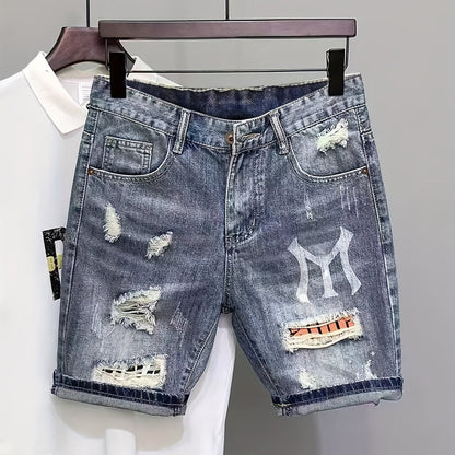Herren Jeansshorts im Used-Look mit Distressed-Details – Streetstyle Denim Shorts