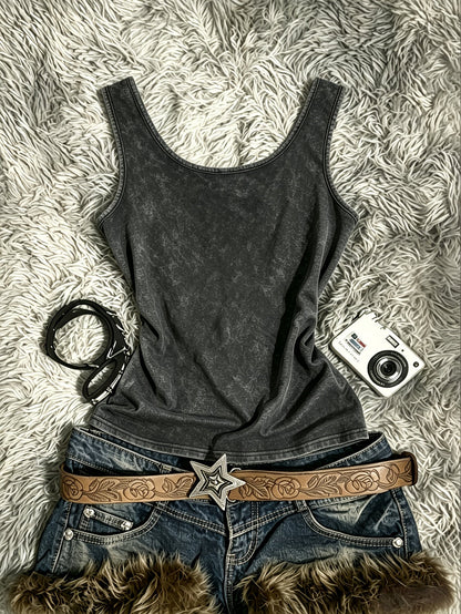 Damen Festival Tanktop im Retro-Stil mit Spiral-Print – Vintage Look für Freizeit & Streetstyle