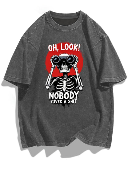 Herren Oversize Statement T-Shirt mit Skelett und lustigem Spruch – Streetwear Grafikshirt