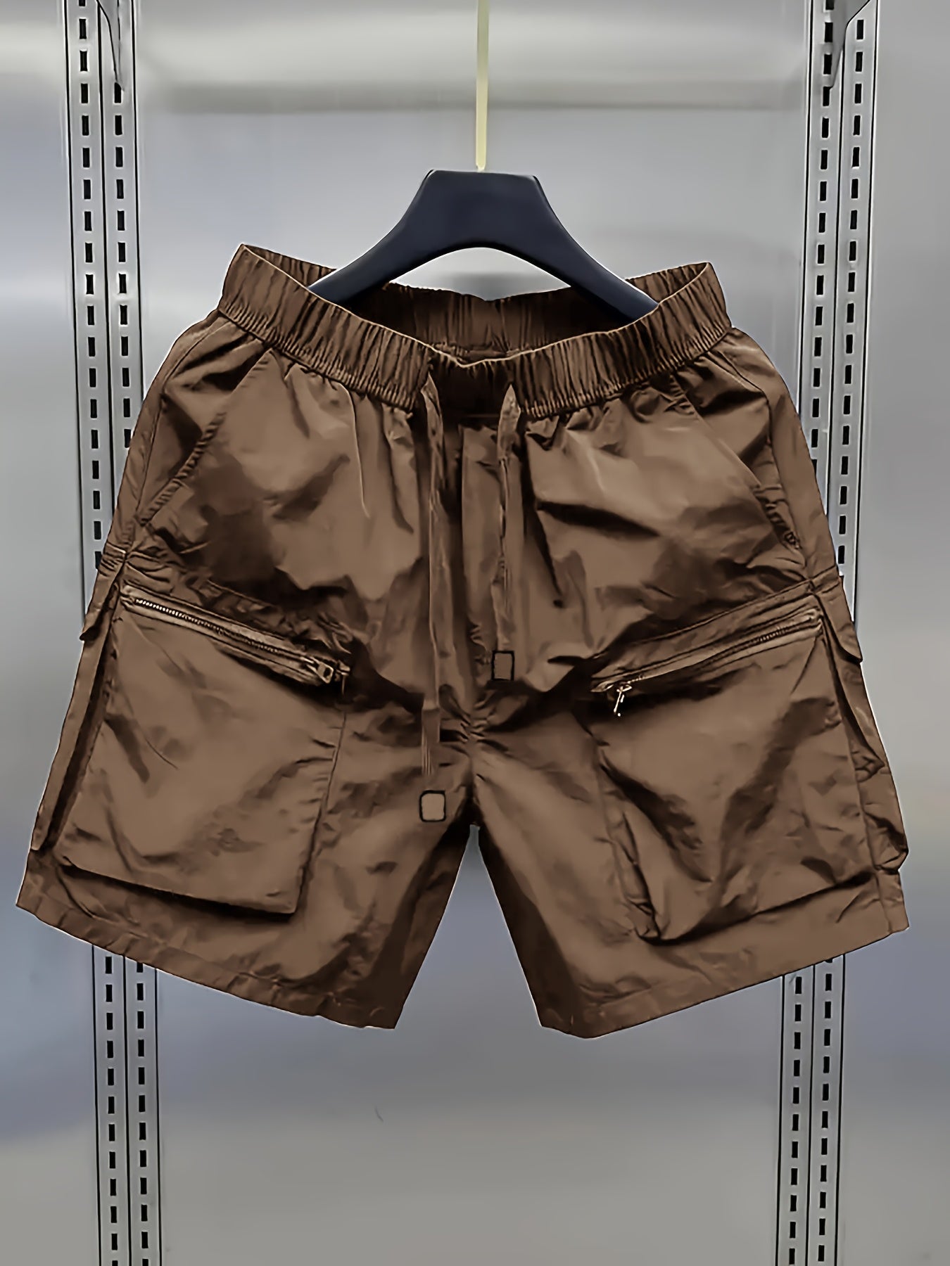 Herren Cargo Shorts mit großen Taschen und Zipper, lässiger Streetwear-Look