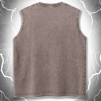 Herren Urban Streetwear Muskelshirt mit Vintage Print und lässigem Schnitt