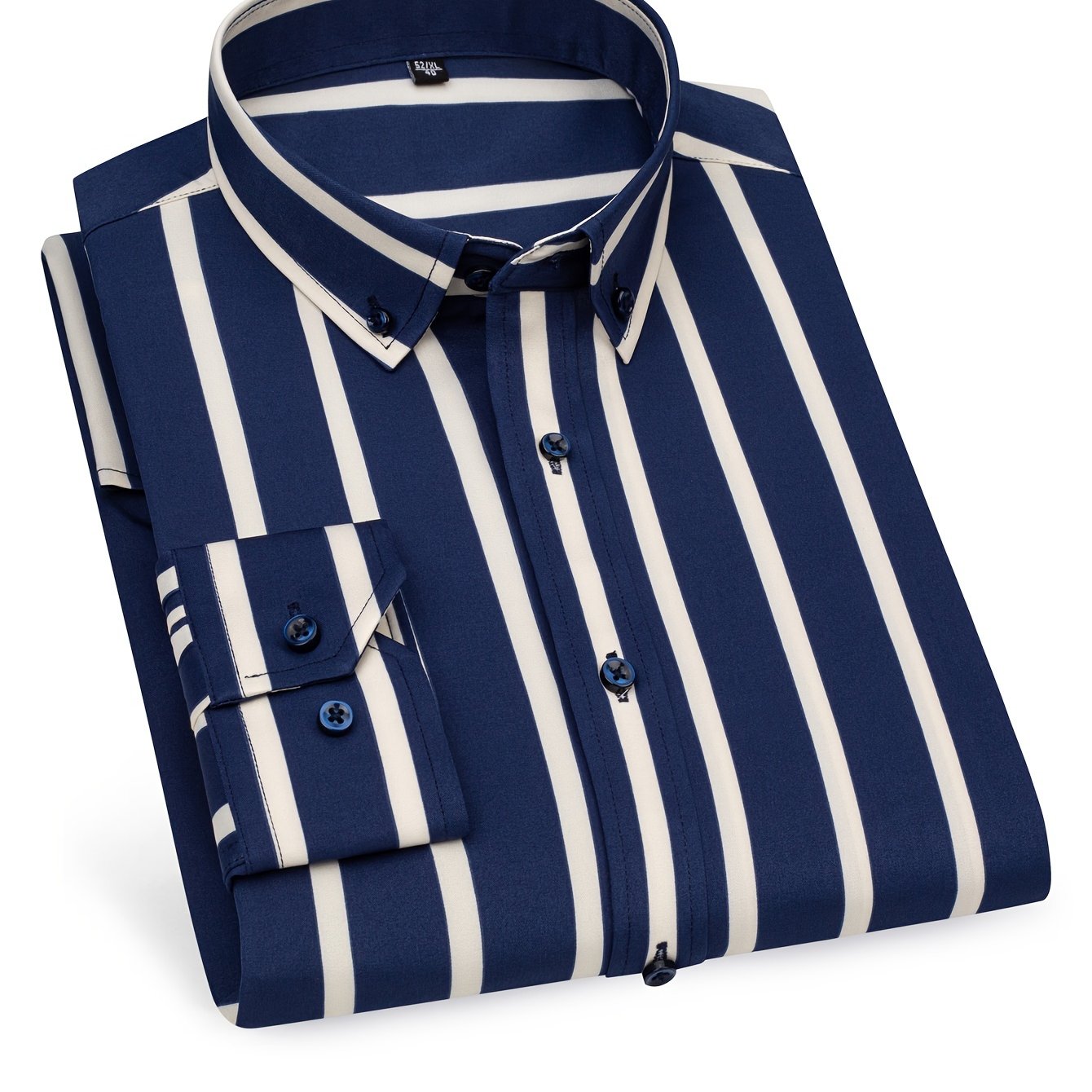 Herren Business-Freizeithemd mit modischen Streifen – Slim Fit, ideal für Büro und Alltag