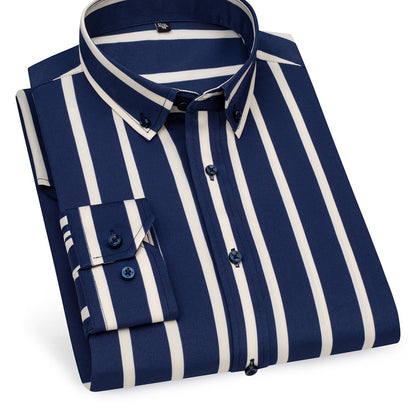 Herren Business-Freizeithemd mit modischen Streifen – Slim Fit, ideal für Büro und Alltag