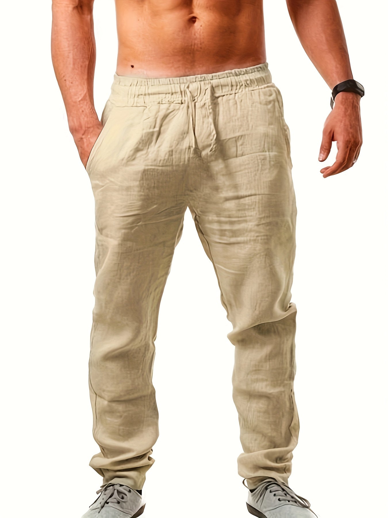 Herren Freizeithose mit Kordelzug – Leichte Sommerhose, Bequemer Schnitt, Perfekt für Alltag & Urlaub
