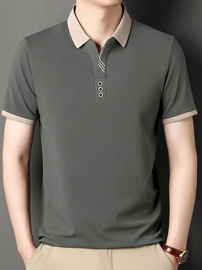 Herren Polo-Shirt mit Kontrastkragen – Stilvolles Freizeit- und Business-Oberteil