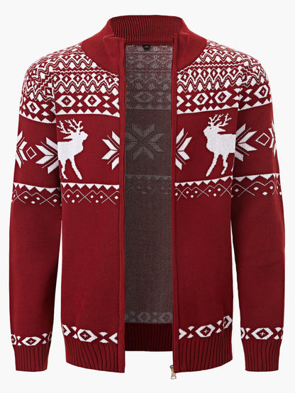 Herren Strickjacke mit Rentiermuster – Perfekt für Winter und festliche Anlässe