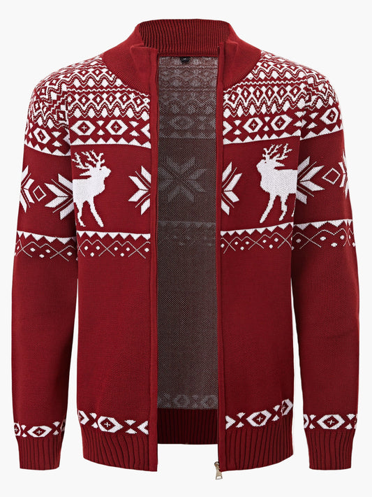 Herren Strickjacke mit Rentiermuster – Perfekt für Winter und festliche Anlässe
