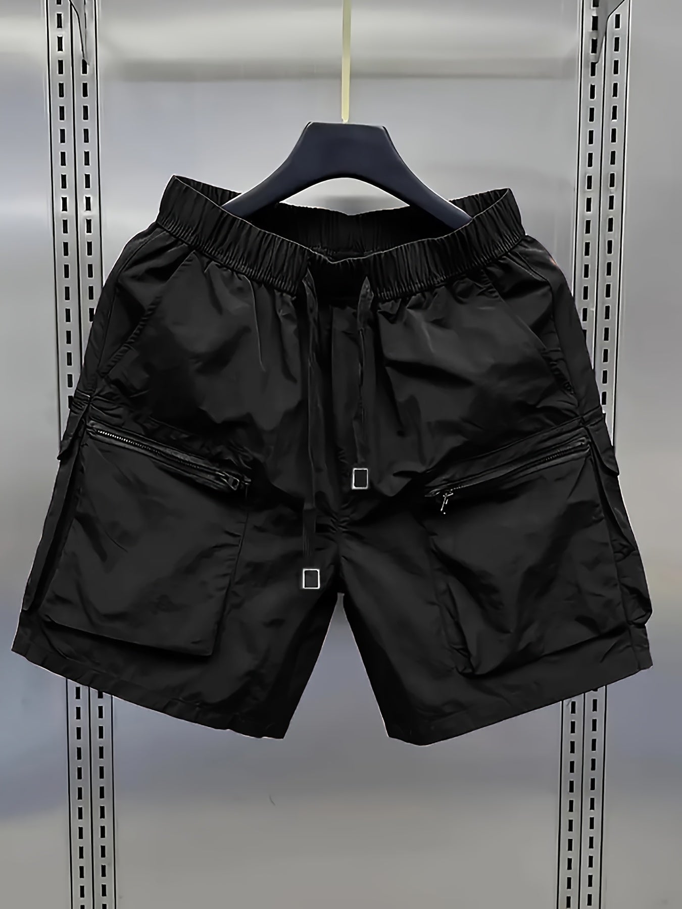 Herren Cargo Shorts mit großen Taschen und Zipper, lässiger Streetwear-Look