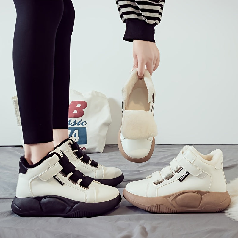 Damen High-Top Sneaker mit Klettverschluss und Futter