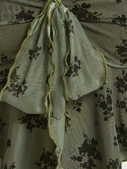 Damen Bandeau Top mit Schleifen-Detail und Blumenmuster – Elegantes Bustier für besondere Anlässe
