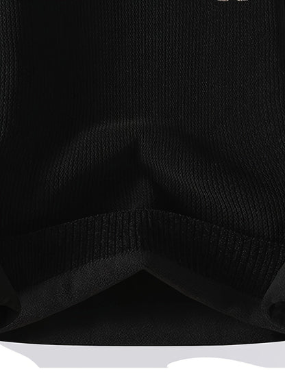 Unisex Langarm Sweatshirt mit Ellenbogen-Patches, Rundhalsausschnitt, gerippter Textur