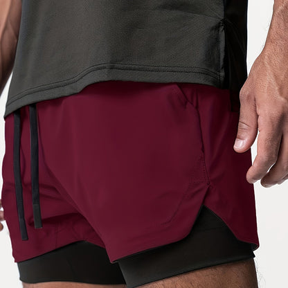 Herren Trainingsshorts 2-in-1 Performance Fitness Laufshorts