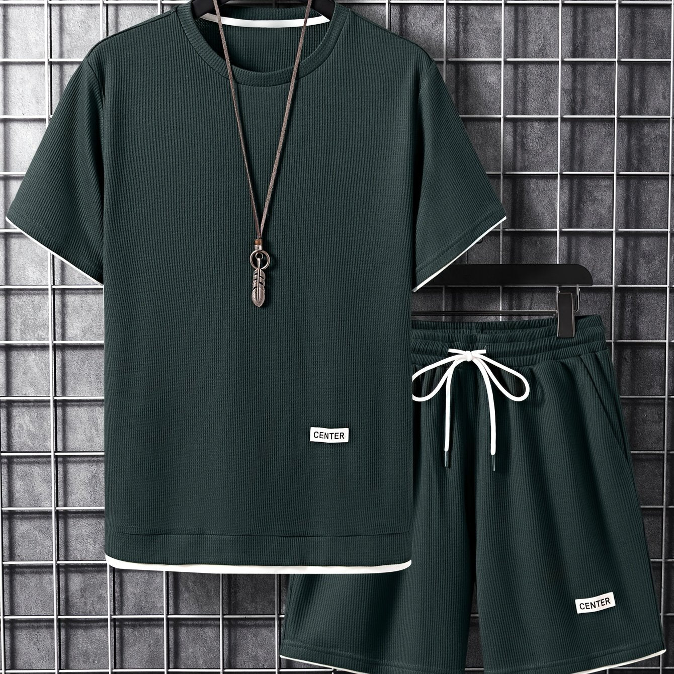 Herren Freizeit-Set Kurzarm T-Shirt & Shorts Lounge Outfit – Bequemes Sommer Homewear