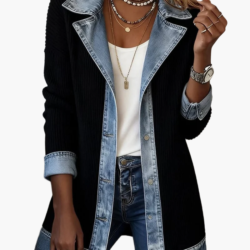 Damen Blazer im modernen Denim-Look – Eleganter Business & Casual Blazer für Alltag und Büro
