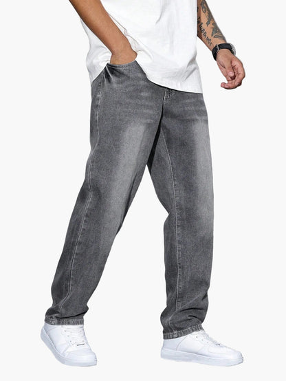 Herren Relaxed Fit Straight Leg Jeans – Lässige Streetwear Style Hose