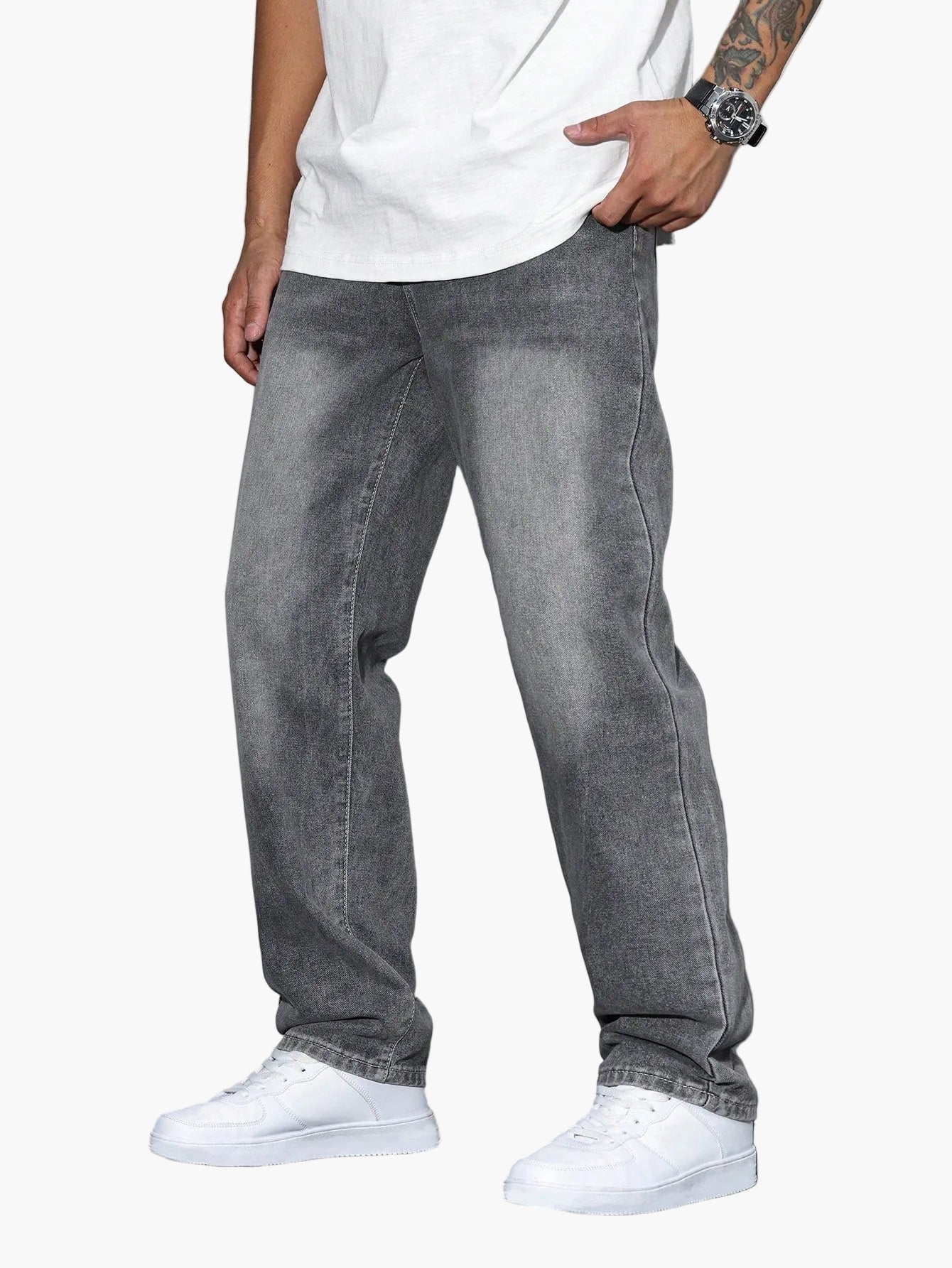 Herren Relaxed Fit Straight Leg Jeans – Lässige Streetwear Style Hose