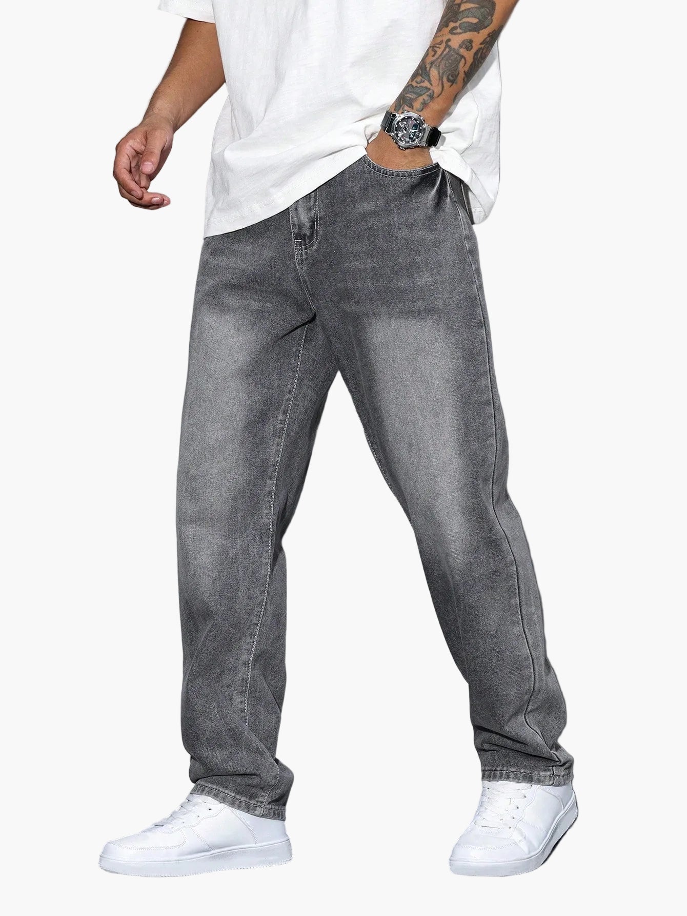 Herren Relaxed Fit Straight Leg Jeans – Lässige Streetwear Style Hose