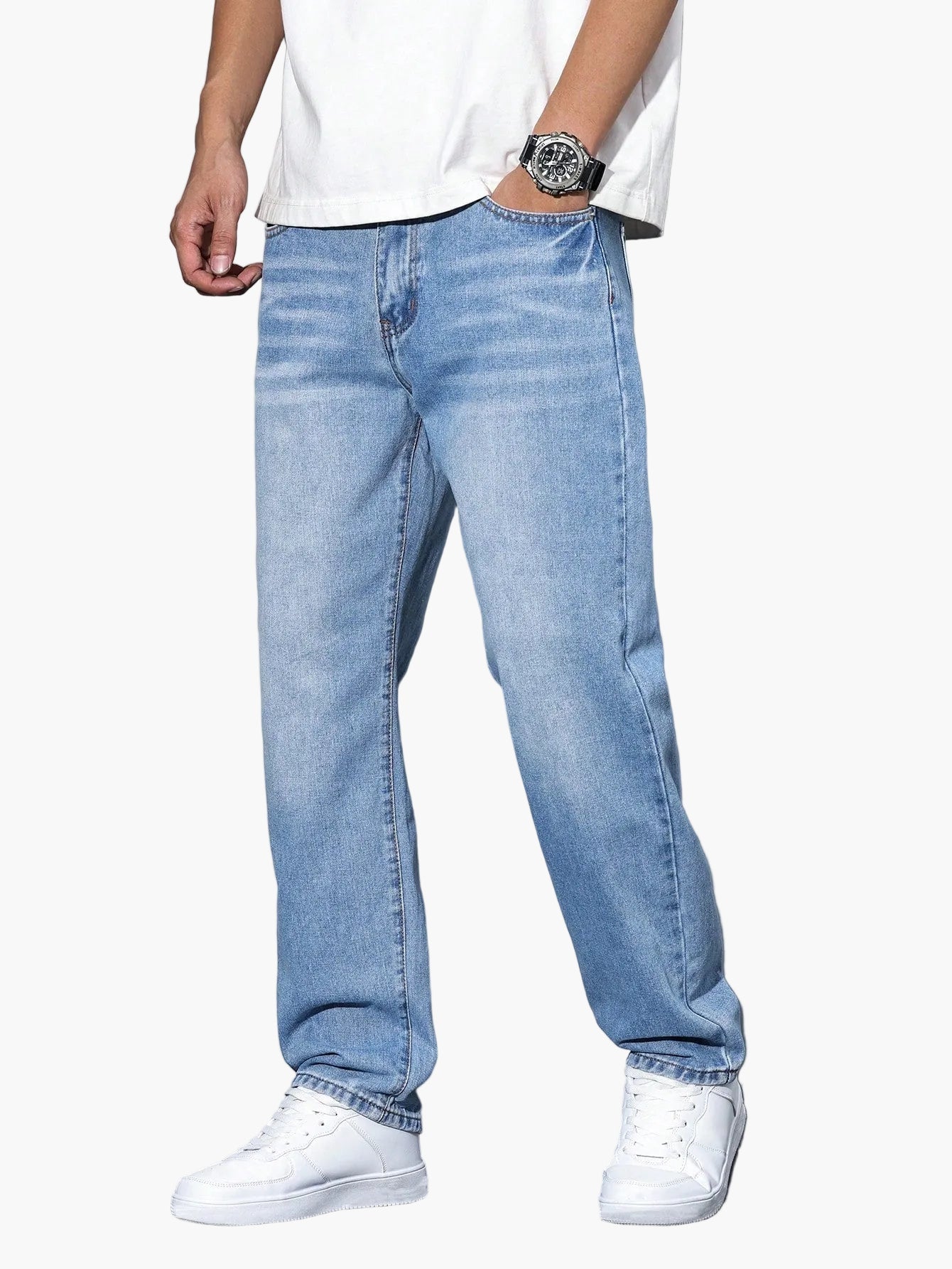 Herren Relaxed Fit Straight Leg Jeans – Lässige Streetwear Style Hose