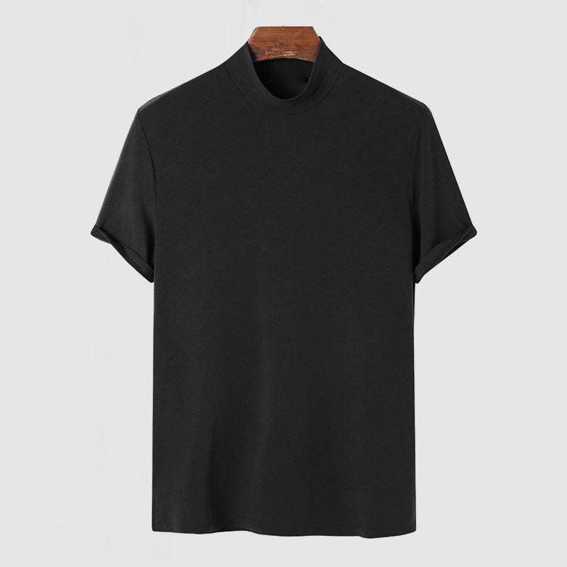 Herren Stretch-T-Shirt mit Stehkragen – Modernes Basic für Business und Alltag