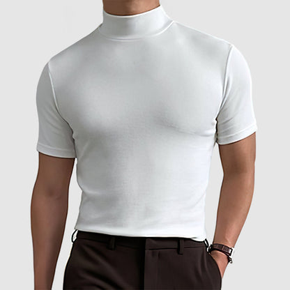 Herren Stretch-T-Shirt mit Stehkragen – Modernes Basic für Business und Alltag