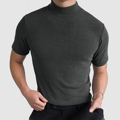 Herren Stretch-T-Shirt mit Stehkragen – Modernes Basic für Business und Alltag