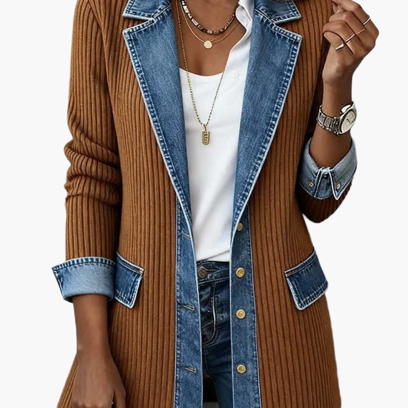 Damen Blazer im modernen Denim-Look – Eleganter Business & Casual Blazer für Alltag und Büro