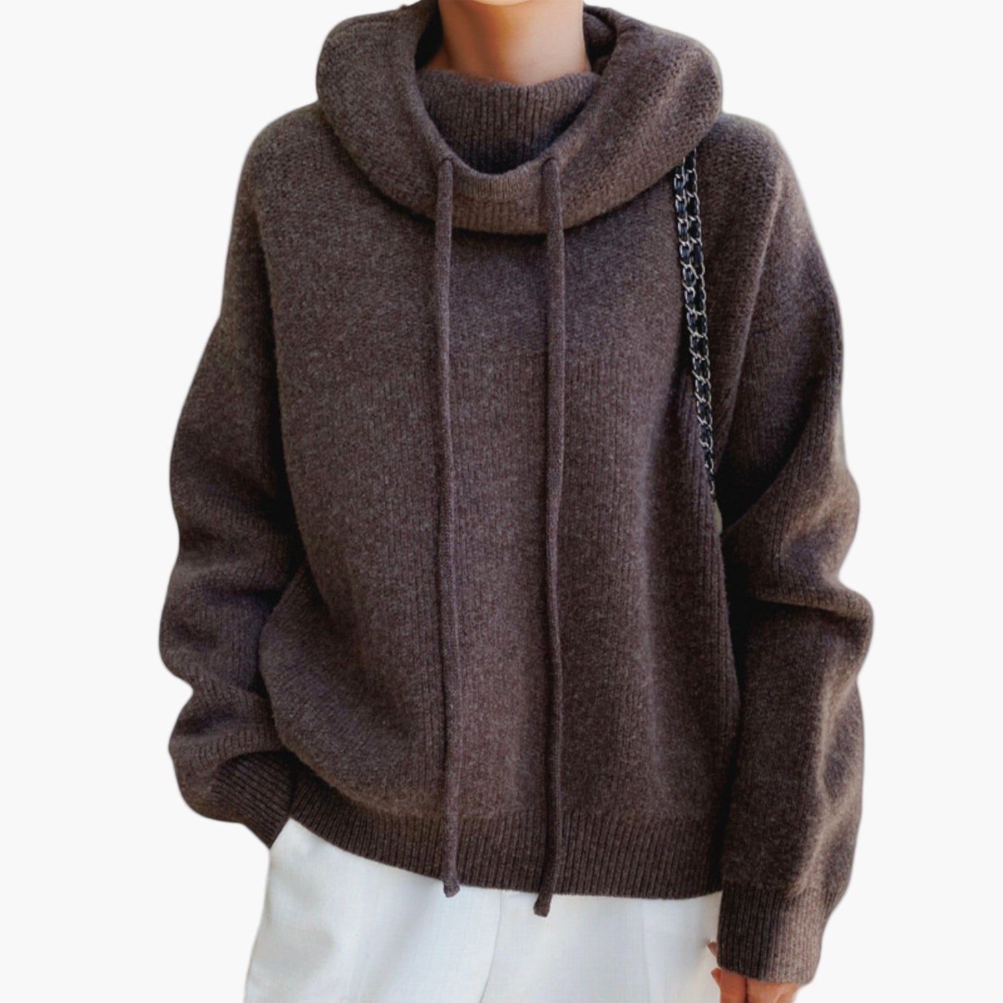 Damen Kapuzenpullover Strick Sweatshirt Lässig & Gemütlich für Alltag und Freizeit
