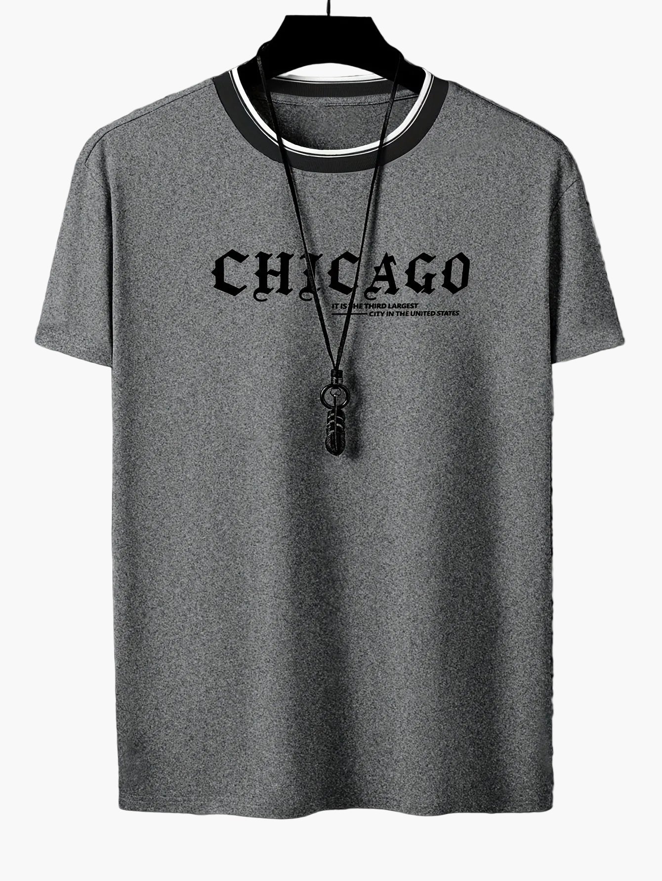 Herren T-Shirt mit „CHICAGO“-Print, lässiger Streetwear Stil