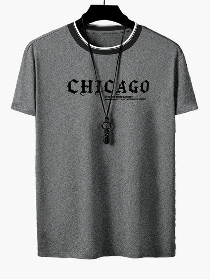 Herren T-Shirt mit „CHICAGO“-Print, lässiger Streetwear Stil