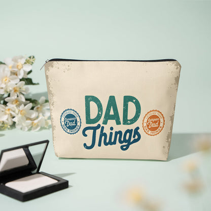 Vätertag Kulturbeutel für Herren – Vintage Stil Aufbewahrungstasche für "Dad Things" – Praktische Geschenkidee