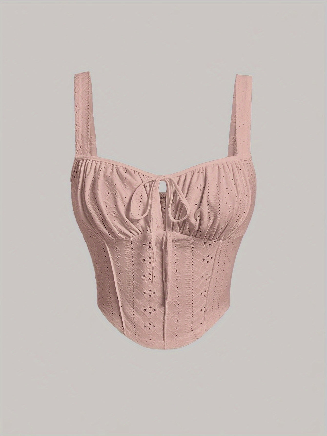 Damen Bustier Top im Boho-Stil mit Zierschnürung – Feminines Sommer-Corsagentop