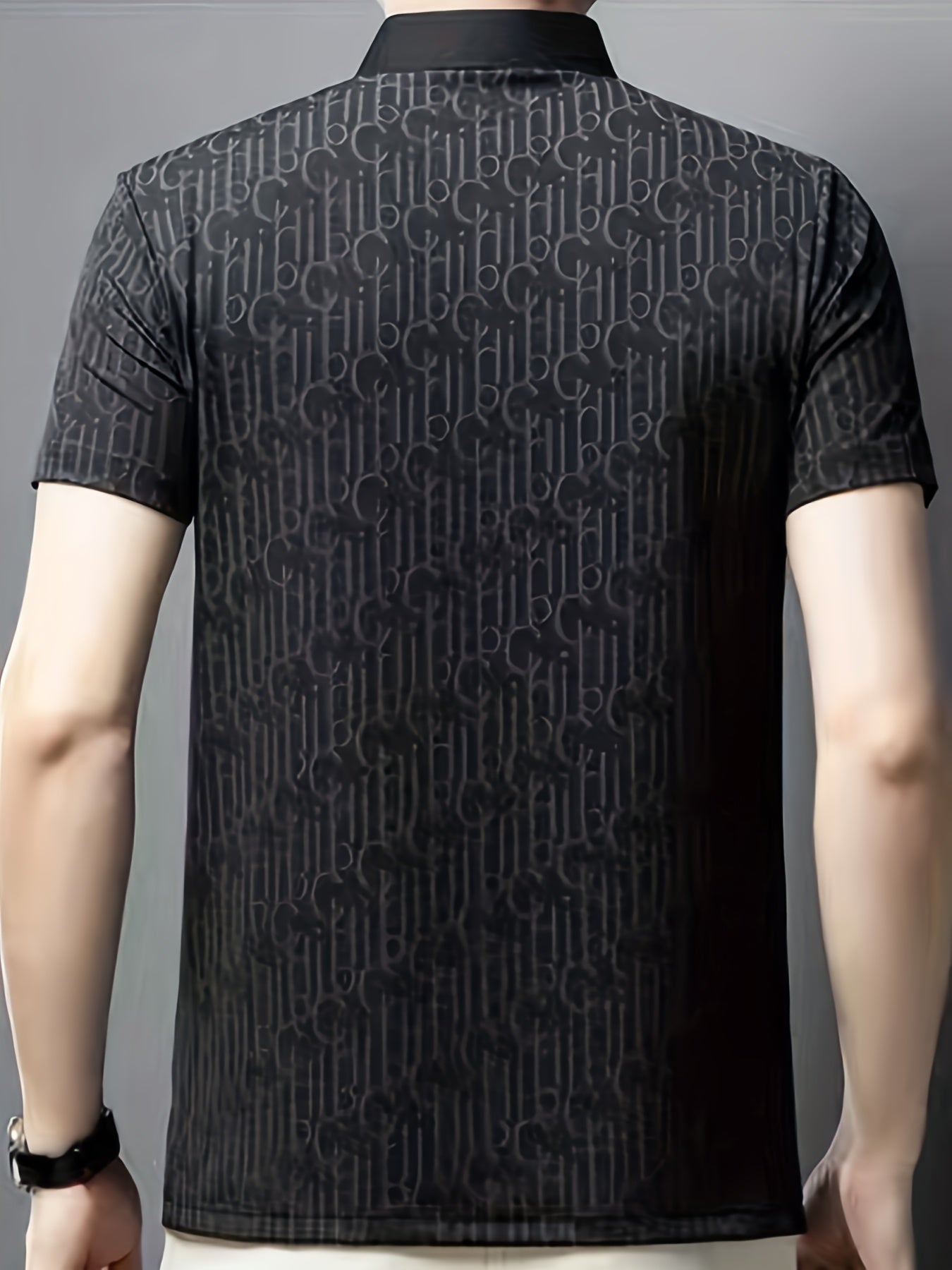 Herren Poloshirt mit modernem Muster und Knopfleiste – Stilvoll für Freizeit & Alltag
