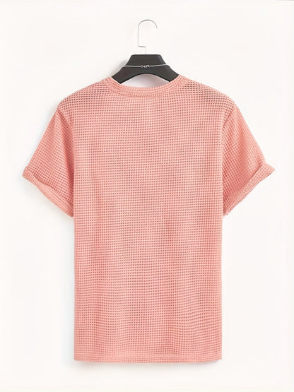 Herren T-Shirt mit Strukturmuster und modernem Kurzarm-Design – Lässiges Sommer-Essential für stilvolle Looks