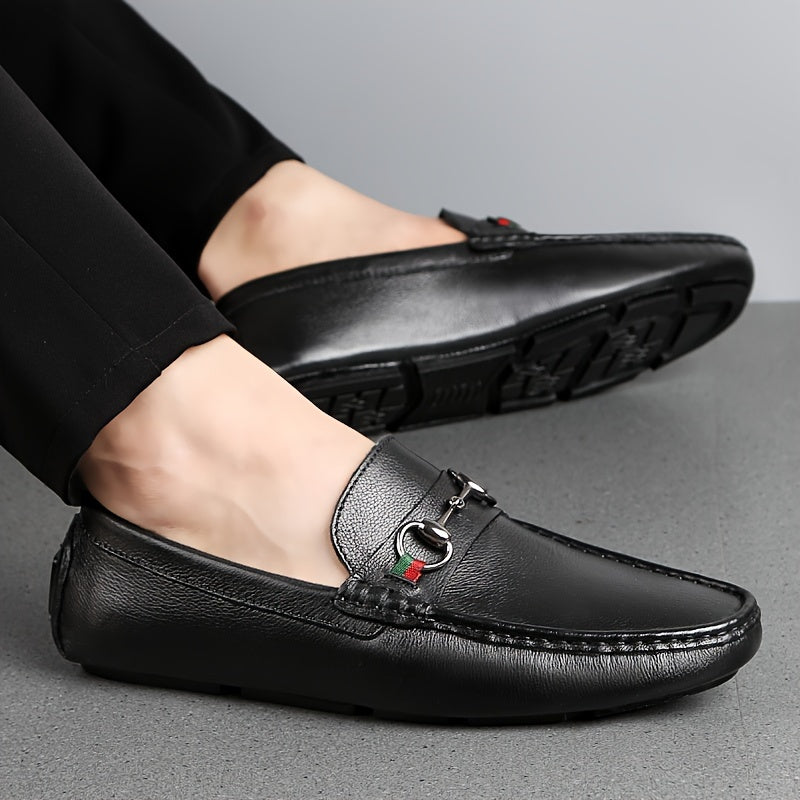 Herren Mokassins Slip-On Loafer mit Schnalle – Eleganter Freizeitschuh für Alltag und Freizeit