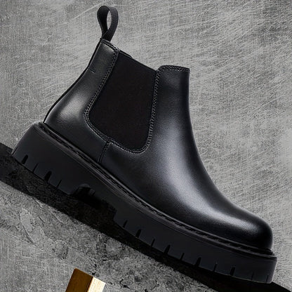 Chelsea Boots Herren Schwarz mit Profilsohle