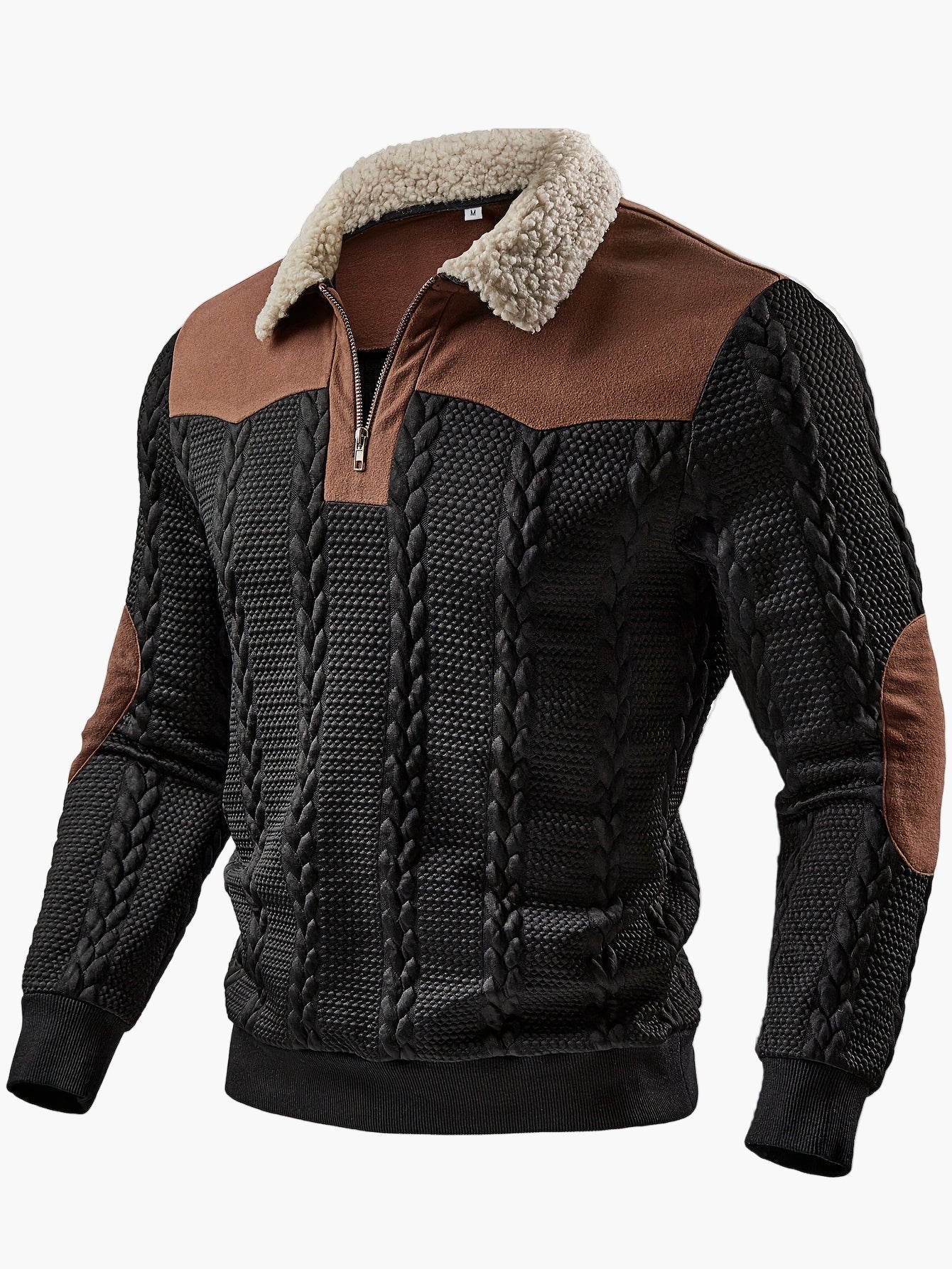Herren Strickpullover mit Teddykragen und Zier-Reißverschluss – Stilvoller Freizeitpullover für Herbst und Winter