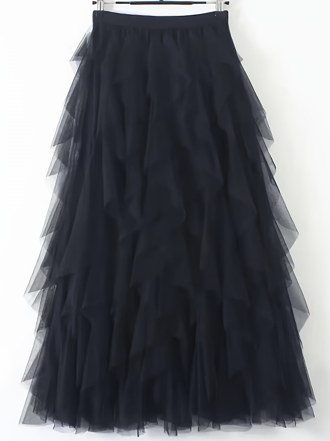 Damen Eleganter Maxirock mit Stufen und Volants für festliche Anlässe