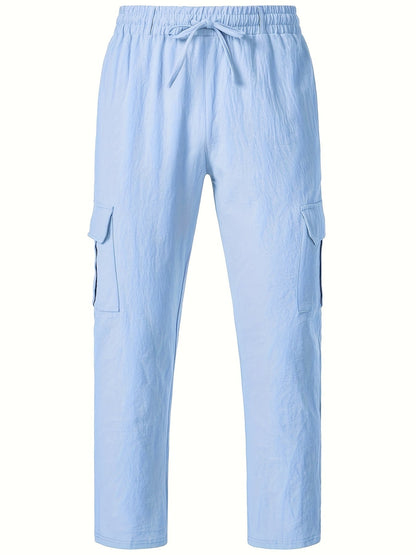 Herren Cargo-Loungehose mit weitem Bein und Kordelzug – Freizeit- und Strandstil