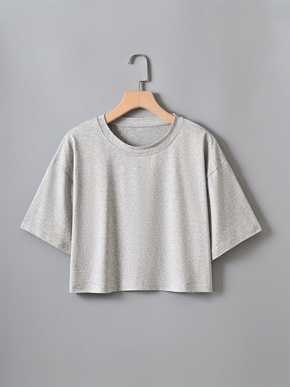 Damen Oversized Crop T-Shirt – Lockeres Basic für Alltag & Freizeit