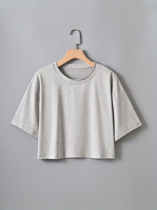 Damen Oversized Crop T-Shirt – Lockeres Basic für Alltag & Freizeit