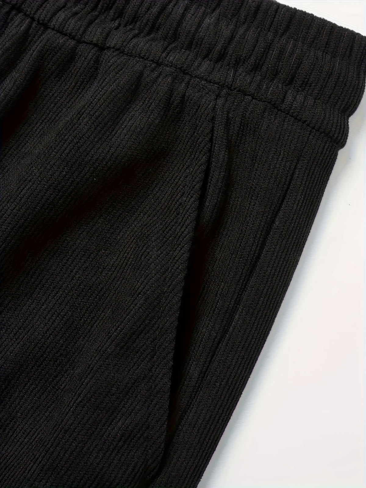 Cordhose Herren Winter warm gefüttert Jogginghose Schwarz