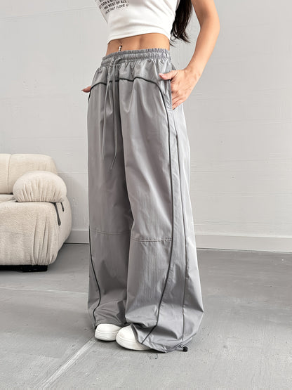Damen Weite Streetstyle Jogginghose mit Kontrastpaspeln – Urban Relaxed Fit