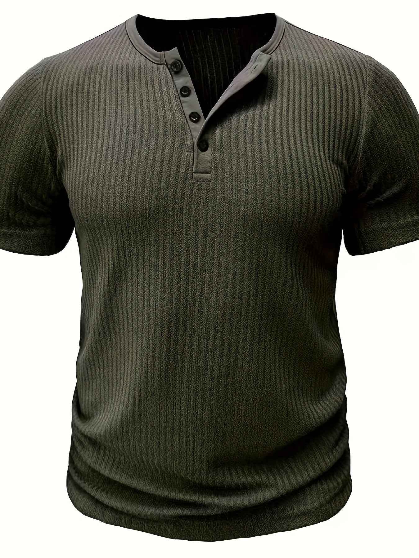 Herren Henley T-Shirt mit Knopfleiste und Rippstruktur – Freizeitstil für Alltag & Sommer